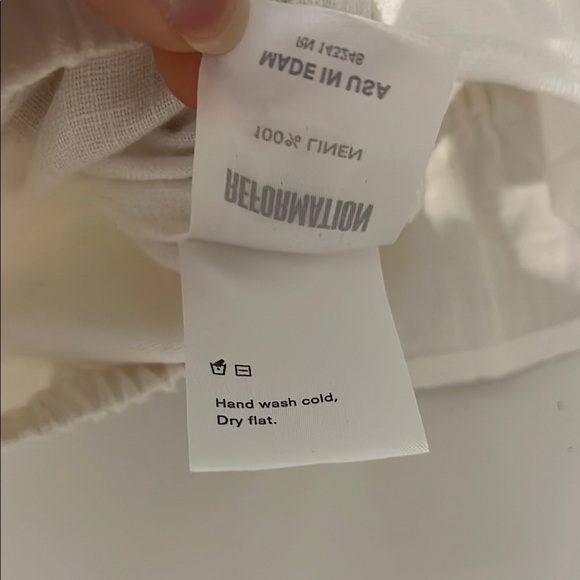 Reformation 100% linen crop top blouse white small - Picture 4 of 11